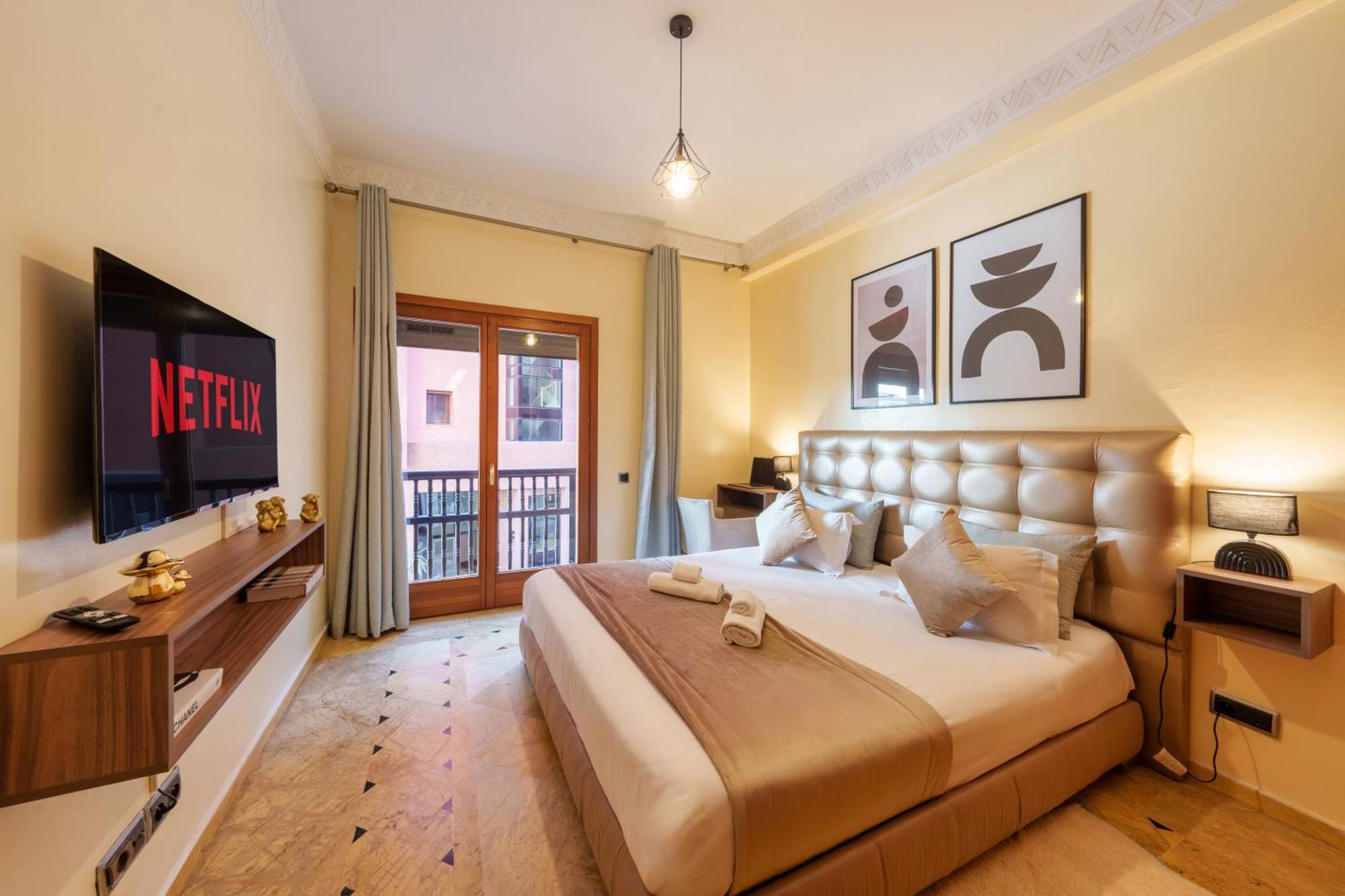 Appartement Haut Standing Gueliz Plaza Avec Vue Marraquexe Exterior foto