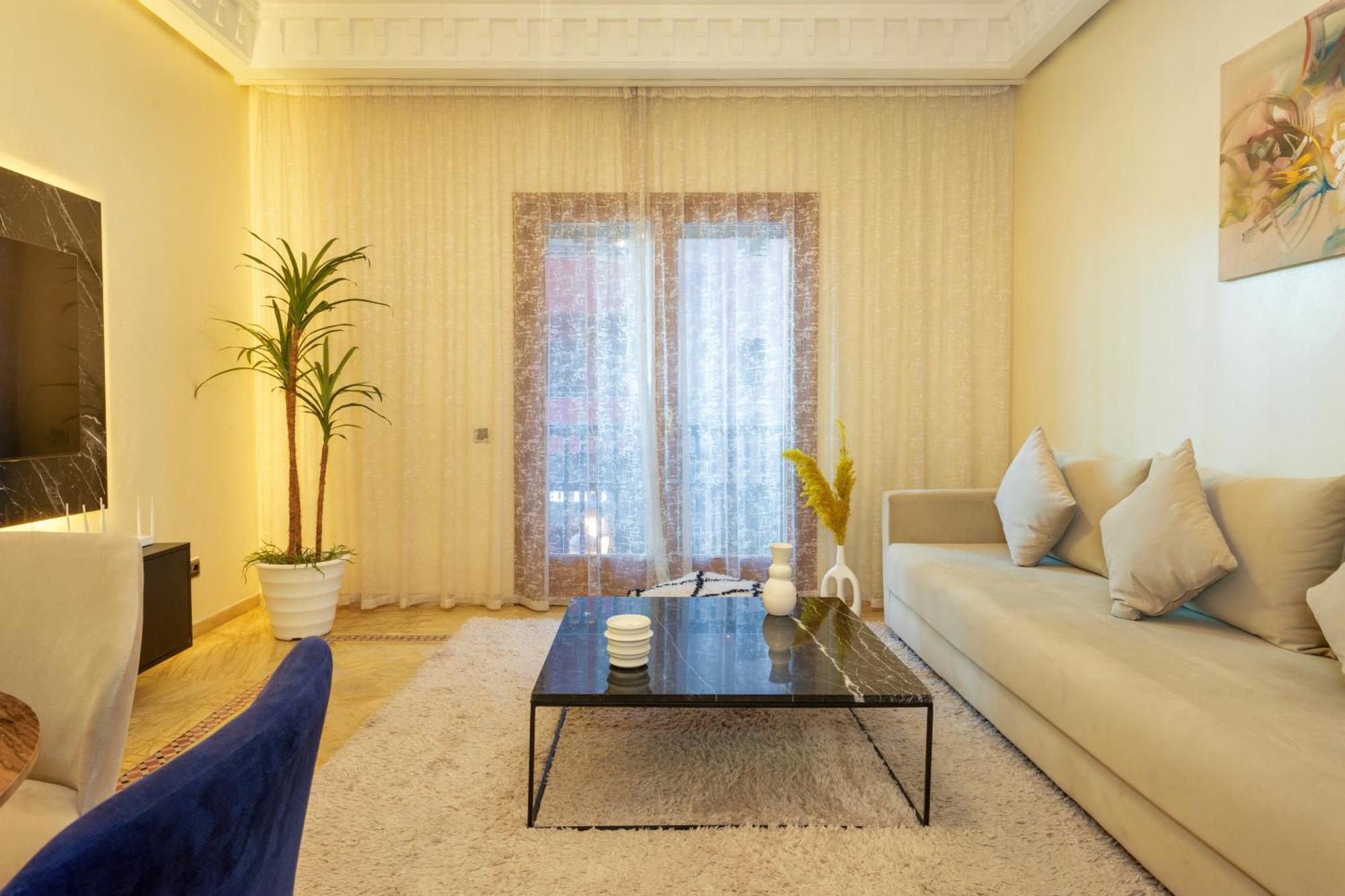 Appartement Haut Standing Gueliz Plaza Avec Vue Marraquexe Exterior foto